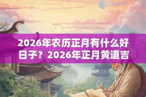 2026年农历正月有什么好日子?2026年正月黄道吉日一览! 2026年农历正月有什么好日子?2026年正月黄道吉日一览!