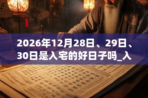 2026年12月28日、29日、30日是入宅的好日子吗_入宅可以吗