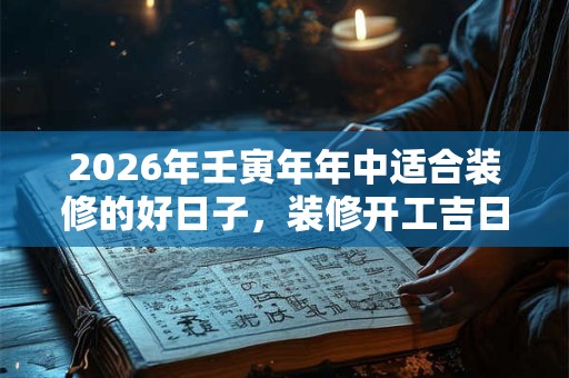 2026年壬寅年年中适合装修的好日子，装修开工吉日怎么看？