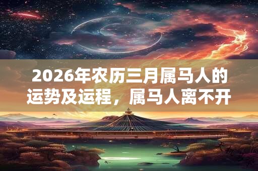 2026年农历三月属马人的运势及运程,属马人离不开的两个贵人是谁 2026年农历三月属马人的运势及运程,属马人离不开的两个贵人是谁