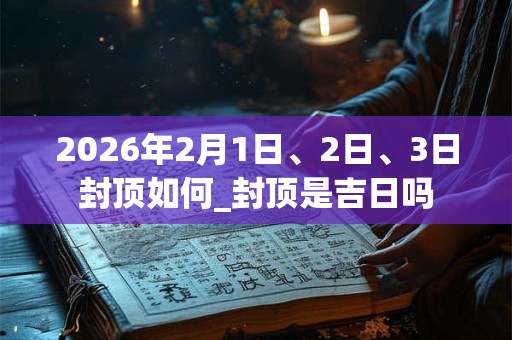 2026年2月1日、2日、3日封顶如何_封顶是吉日吗