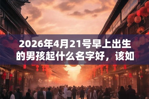 2026年4月21号早上出生的男孩起什么名字好，该如何取名？