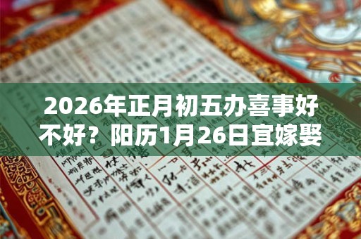 2026年正月初五办喜事好不好？阳历1月26日宜嫁娶吗
