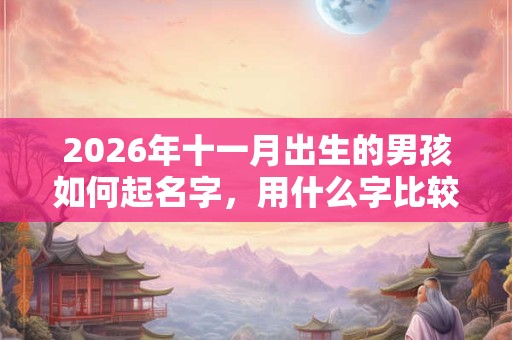 2026年十一月出生的男孩如何起名字，用什么字比较好