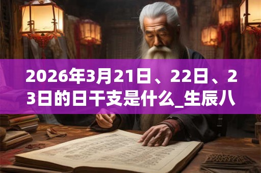 2026年3月21日、22日、23日的日干支是什么_生辰八字
