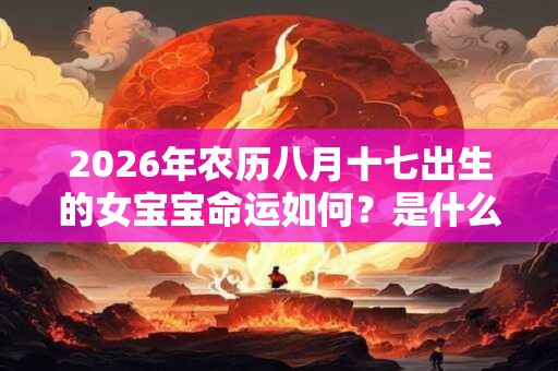 2026年农历八月十七出生的女宝宝命运如何?是什么命? 2026年农历八月十七出生的女宝宝命运如何?是什么命?