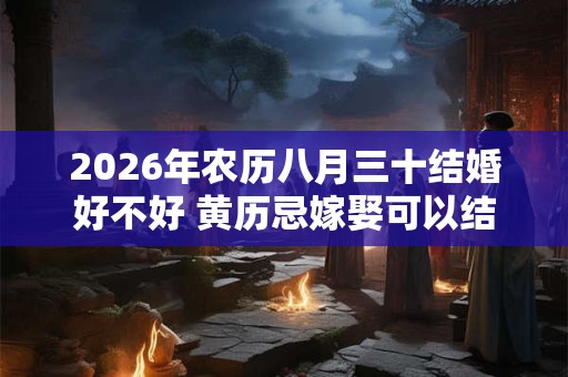 2026年农历八月三十结婚好不好 黄历忌嫁娶可以结婚吗