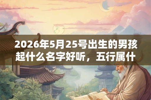 2026年5月25号出生的男孩起什么名字好听，五行属什么
