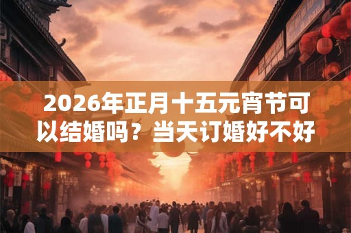 2026年正月十五元宵节可以结婚吗?当天订婚好不好? 2026年正月十五元宵节可以结婚吗?当天订婚好不好?