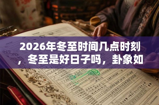 2026年冬至时间几点时刻,冬至是好日子吗,卦象如何? 2026年冬至时间几点时刻,冬至是好日子吗,卦象如何?