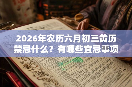 2026年农历六月初三黄历禁忌什么?有哪些宜忌事项? 2026年农历六月初三黄历禁忌什么?有哪些宜忌事项?