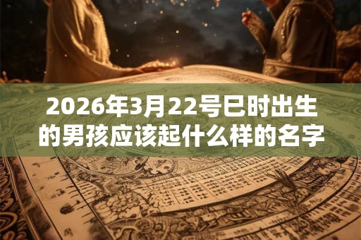2026年3月22号巳时出生的男孩应该起什么样的名字