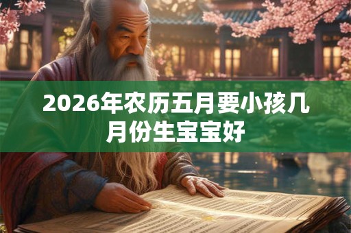 2026年农历五月要小孩几月份生宝宝好