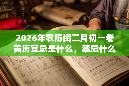 2026年农历闰二月初一老黄历宜忌是什么，禁忌什么？