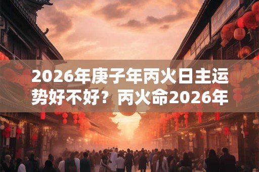 2026年庚子年丙火日主运势好不好？丙火命2026年运势
