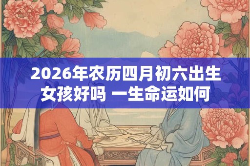 2026年农历四月初六出生女孩好吗 一生命运如何 2026年农历四月初六出生女孩好吗 一生命运如何
