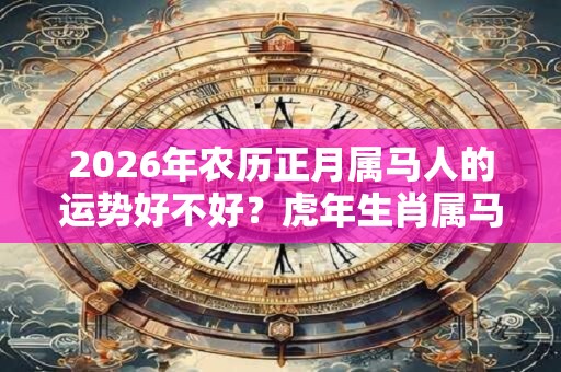 2026年农历正月属马人的运势好不好？虎年生肖属马人的贵人