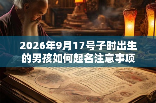 2026年9月17号子时出生的男孩如何起名注意事项 2026年9月17号子时出生的男孩如何起名注意事项