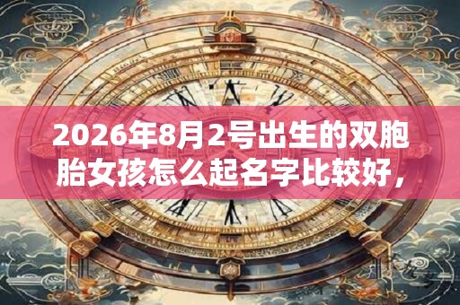 2026年8月2号出生的双胞胎女孩怎么起名字比较好，五行属什么？