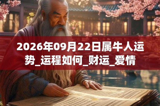 2026年09月22日属牛人运势_运程如何_财运_爱情 2026年09月22日属牛人运势_运程如何_财运_爱情