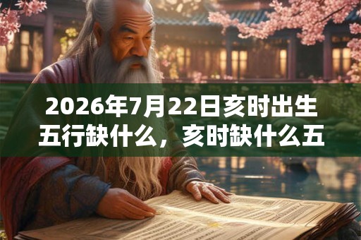 2026年7月22日亥时出生五行缺什么，亥时缺什么五行