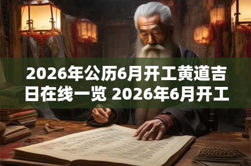 2026年公历6月开工黄道吉日在线一览 2026年6月开工吉日查询