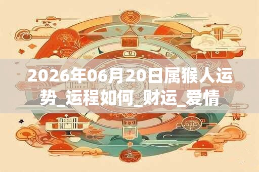 2026年06月20日属猴人运势_运程如何_财运_爱情 2026年06月20日属猴人运势_运程如何_财运_爱情