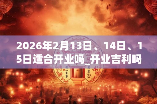 2026年2月13日、14日、15日适合开业吗_开业吉利吗