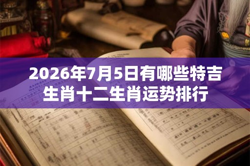 2026年7月5日有哪些特吉生肖十二生肖运势排行
