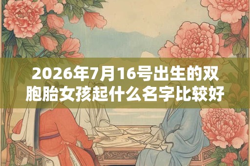 2026年7月16号出生的双胞胎女孩起什么名字比较好，五行属什么？