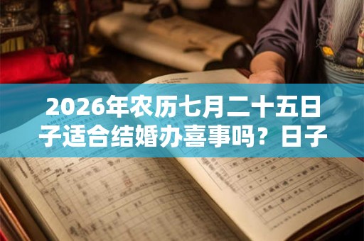 2026年农历七月二十五日子适合结婚办喜事吗?日子合适吗? 2026年农历七月二十五日子适合结婚办喜事吗?日子合适吗?