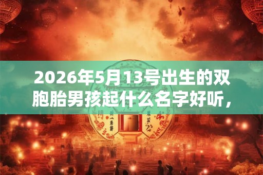 2026年5月13号出生的双胞胎男孩起什么名字好听，五行属什么