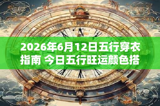 2026年6月12日五行穿衣指南 今日五行旺运颜色搭配