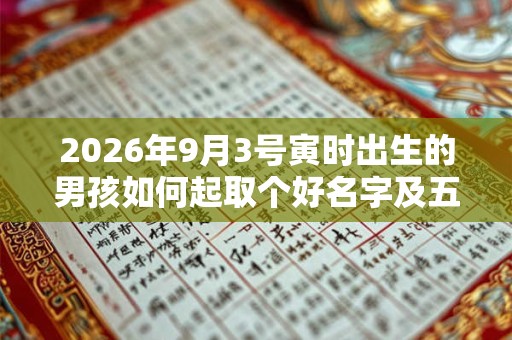 2026年9月3号寅时出生的男孩如何起取个好名字及五行