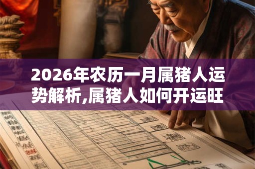 2026年农历一月属猪人运势解析,属猪人如何开运旺运？