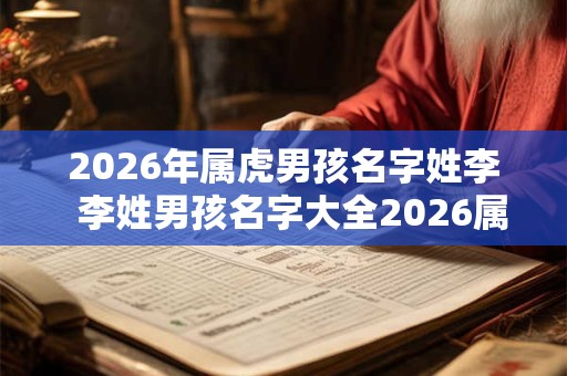2026年属虎男孩名字姓李 李姓男孩名字大全2026属虎 2026年属虎男孩名字姓李 李姓男孩名字大全2026属虎