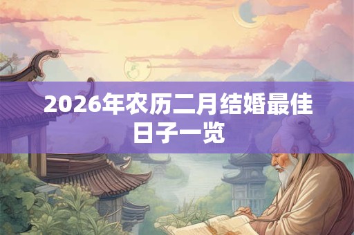 2026年农历二月结婚最佳日子一览 2026年农历二月结婚最佳日子一览