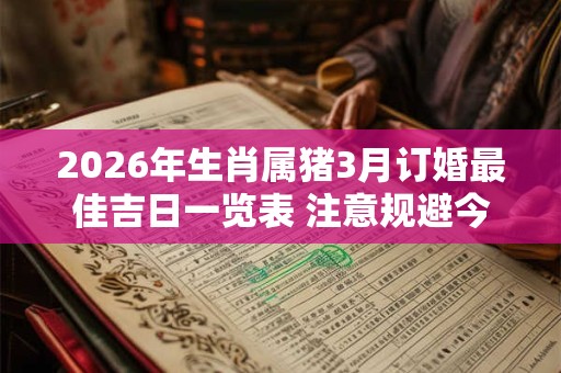 2026年生肖属猪3月订婚最佳吉日一览表 注意规避今日所冲