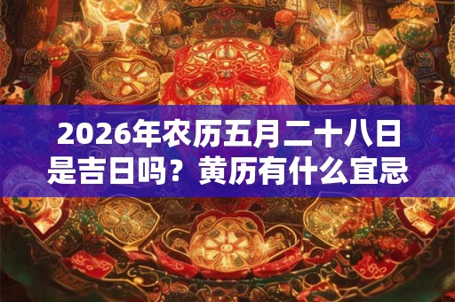 2026年农历五月二十八日是吉日吗?黄历有什么宜忌内容? 2026年农历五月二十八日是吉日吗?黄历有什么宜忌内容?