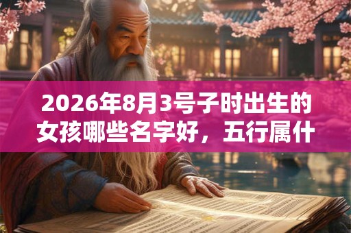 2026年8月3号子时出生的女孩哪些名字好，五行属什么