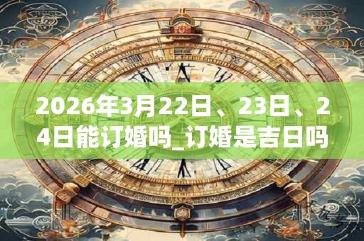 2026年3月22日、23日、24日能订婚吗_订婚是吉日吗