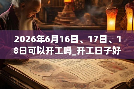 2026年6月16日、17日、18日可以开工吗_开工日子好吗