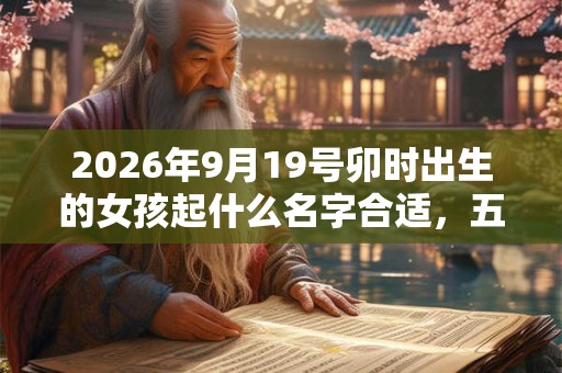 2026年9月19号卯时出生的女孩起什么名字合适，五行属什么