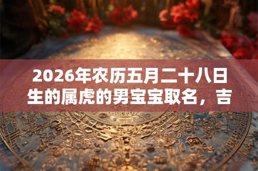 2026年农历五月二十八日生的属虎的男宝宝取名，吉利寓意好的男孩名字锦集