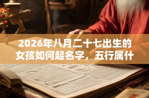 2026年八月二十七出生的女孩如何起名字，五行属什么
