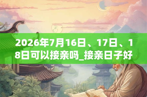 2026年7月16日、17日、18日可以接亲吗_接亲日子好吗