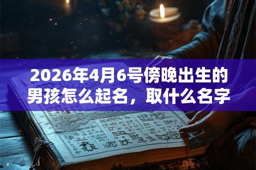 2026年4月6号傍晚出生的男孩怎么起名，取什么名字吉祥？