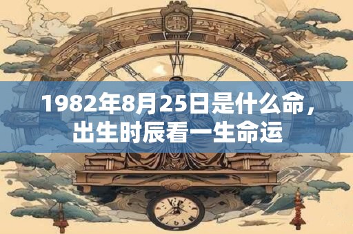 1982年8月25日是什么命，出生时辰看一生命运