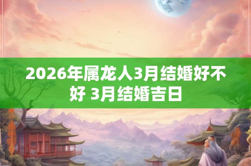 2026年属龙人3月结婚好不好 3月结婚吉日 2026年属龙人3月结婚好不好 3月结婚吉日