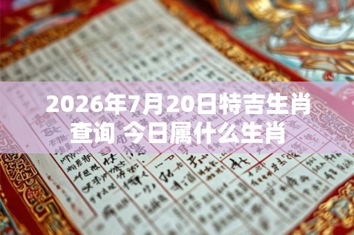 2026年7月20日特吉生肖查询 今日属什么生肖
